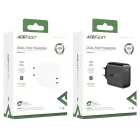 Acefast A9 Hálózati Gyorstöltő 40W PD - 2xUSB-C - Fehér