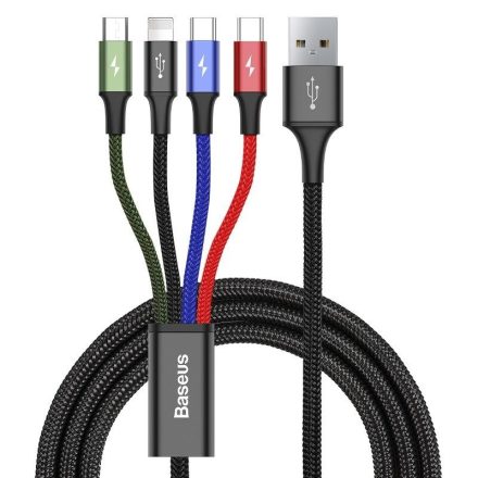 Baseus 4in1 Rapid Series USB - 2xUSB-C + micro + Lightning Kábel - 1,2m 3,5A
