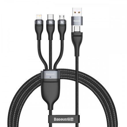 Baseus 3in1 Flash USB-A + C - USB-C + Micro + Lightning Kábel - 1,2m 5A