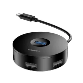   Baseus Round Box USB-C Hub - 1x USB 3.0 + 3x USB 2.0 - 15 cm - Fekete