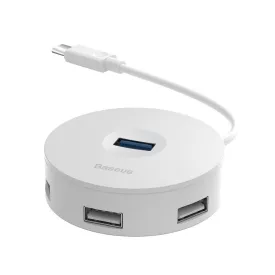   Baseus Round Box USB-C Hub - 1x USB 3.0 + 3x USB 2.0 - 15 cm - Fehér
