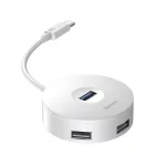 Baseus Round Box USB-C Hub - 1x USB 3.0 + 3x USB 2.0 - 15 cm - Fehér