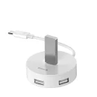 Baseus Round Box USB-C Hub - 1x USB 3.0 + 3x USB 2.0 - 15 cm - Fehér