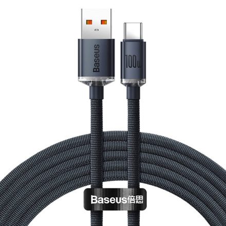 Baseus Crystal Shine USB - USB-C Kábel - 1,2m 5A 100W - Fekete