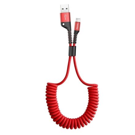 Baseus Fish Eye USB - Lightning Spirál Kábel - 1m 2A - Piros