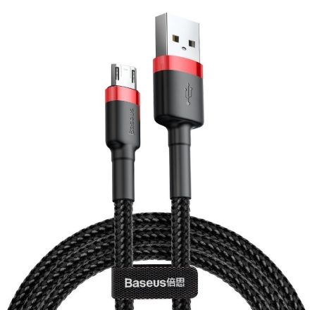 Baseus Cafule USB - Micro USB Kábel - 0,5m 2,4A - Fekete-Piros