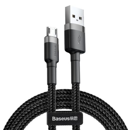 Baseus Cafule USB - Micro USB Kábel - 0,5m 2,4A - Fekete-Szürke