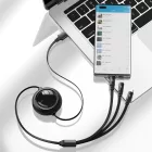 Baseus 3in1 Bright Mirror USB - USB-C + Micro + Lightning Kábel - 1.2m 66W - Fekete