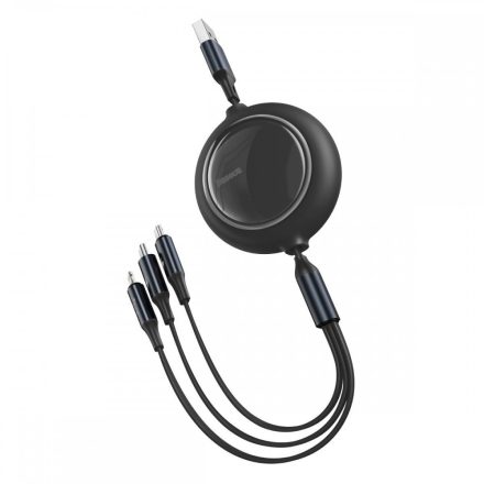 Baseus 3in1 Bright Mirror USB - USB-C + Micro + Lightning Kábel - 1,2m 3,5A - Fekete