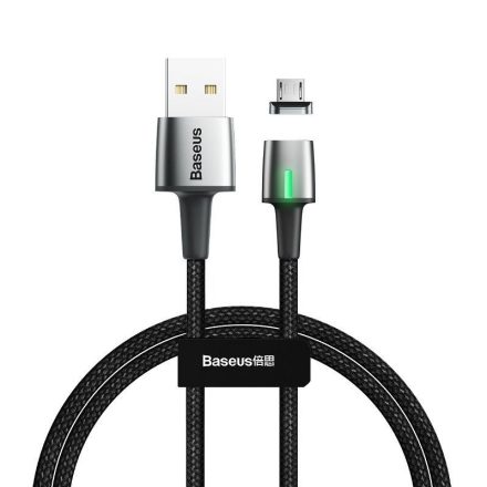Baseus Zinc Mágneses USB - Micro USB Kábel - 1m 2,4A - Fekete