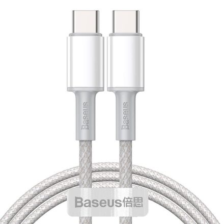 Baseus High Density Braided USB-C - USB-C Kábel - 1m 100W - Fehér
