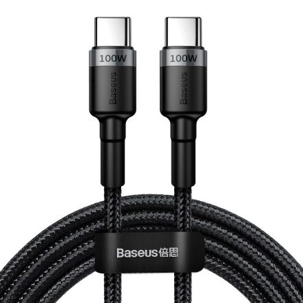 Baseus Cafule USB-C - USB-C Kábel - 2m 5A PD2.0 100W - Fekete-Szürke