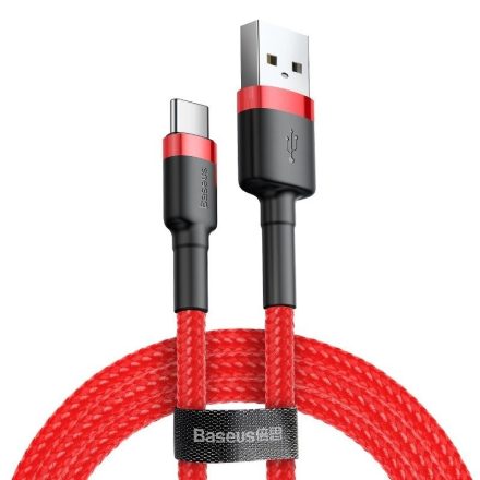 Baseus Cafule USB - USB-C Kábel - 2m 2A - Piros-Piros