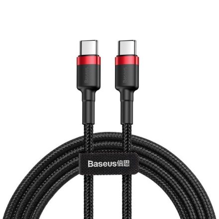 Baseus Cafule USB-C - USB-C Kábel - 1m 3A 60W - Fekete-Piros