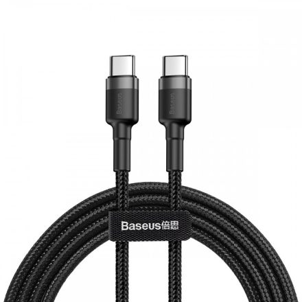 Baseus Cafule USB-C - USB-C Kábel - 2m 3A 60W - Fekete-Szürke
