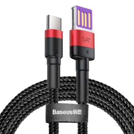 Baseus Cafule USB - USB-C Kábel - 1m 5A - Fekete-Piros