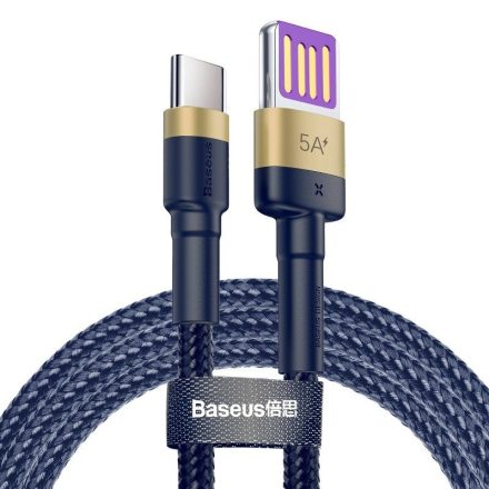 Baseus Cafule USB - USB-C Kábel - 1m 5A - Sötétkék-Arany