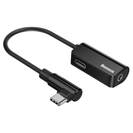 Baseus L45 Audio Adapter - USB-C - 3,5 mm Jack + USB-C - Fekete
