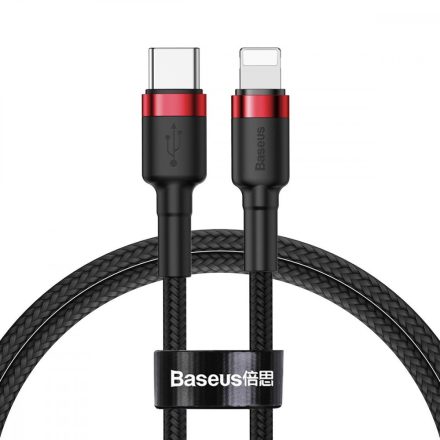 Baseus Cafule USB-C - Lightning Kábel - 1m 18W PD - Fekete-Piros