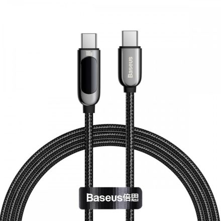 Baseus Display USB-C - USB-C Kábel - 1m 5A 100W - Fekete