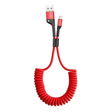 Baseus Fish Eye USB - USB-C Spirál Kábel - 1m 2A - Piros