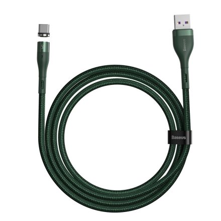 Baseus Zinc Mágneses USB - USB-C Kábel - 1m 5A - Zöld