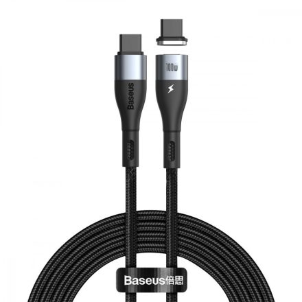 Baseus Zinc Mágneses USB-C - USB-C Kábel - 1,5m 100W - Fekete
