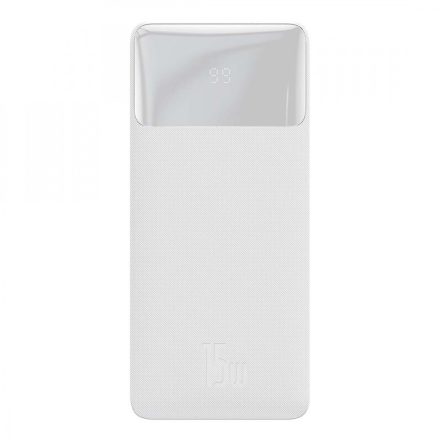 Baseus PowerBank 20000mAh 15W - Bipow - 2xUSB, 1xUSB-C - Fehér