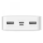 Baseus Power Bank 20000mAh 15W - Bipow - 2xUSB, 1xUSB-C - Fehér
