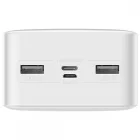 Baseus Power Bank 30000mAh 15W - Bipow - 2xUSB + 1xUSB-C - Fehér