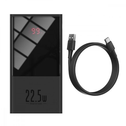 Baseus Super Mini PowerBank 10000 mAh - USB + USB-C - 22.5W - Fekete