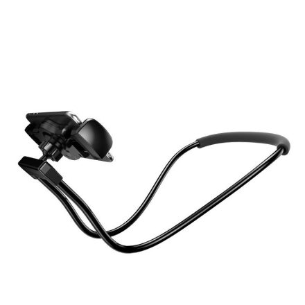 Baseus Necklace Lazy Bracket Nyakra helyezhető telefon és tablet tartó - Fekete