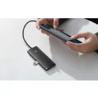 Baseus Lite Series USB-C HUB - 4x USB 3.0 - 25 cm - Fekete