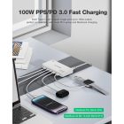 Blitzwolf BW-i100 5in1 Gyorstöltő Állomás - 120W 2xUSB + 3xUSB-C