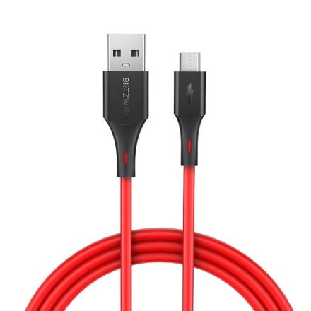 Blitzwolf BW-MC13 USB - Micro USB Kábel - 1m 2A - Piros