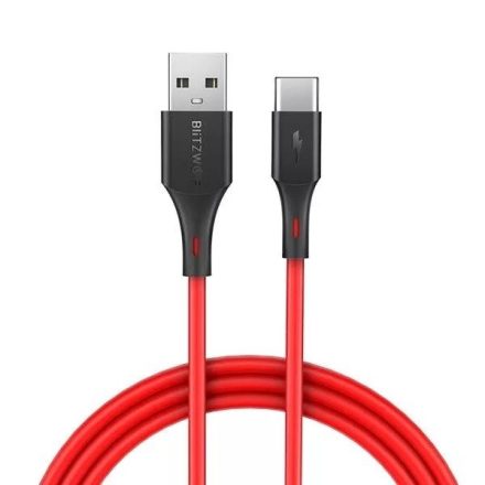 Blitzwolf BW-TC15 USB - USB-C Kábel - 1,8m 3A - Piros