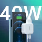 Choetech Hálózati Gyorstöltő - 2xUSB-C 20W - 40W - Fehér