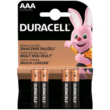 Duracell Basic AAA LR03 MN2400 Mikro Elem x 4 db