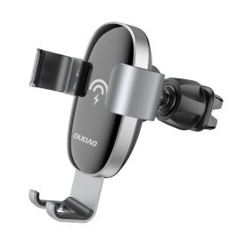 Dudao F3Pro 15W Qi Töltő és Gravitációs Autós Tartó - Szellőzőrácsba - Fekete   Dudao F3Pro 15W Qi Töltő és Gravitációs Autós Tartó - Szellőzőrácsba - Fekete