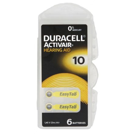 Duracell ActiveAir DA 10 Hallókészülék Elem x 6 db