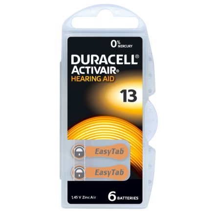 Duracell ActiveAir DA 13 Hallókészülék Elem x 6 db