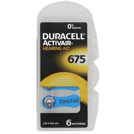 Duracell ActiveAir DA 675 Hallókészülék Elem x 6 db