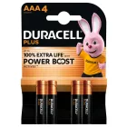 Duracell Plus Power Boost Alkáli AAA Mikro MN2400 Elem x 4 db