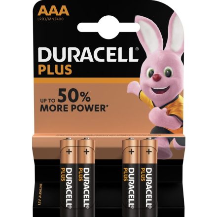 Duracell Plus Alkáli AAA Mikro MN2400 Elem x 4 db