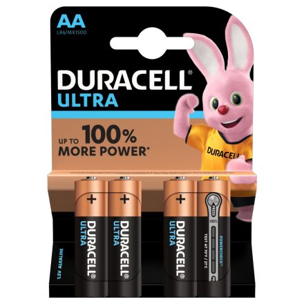 Duracell Ultra AA Ceruza LR6 MX1500 Alkáli Elem x 4 db