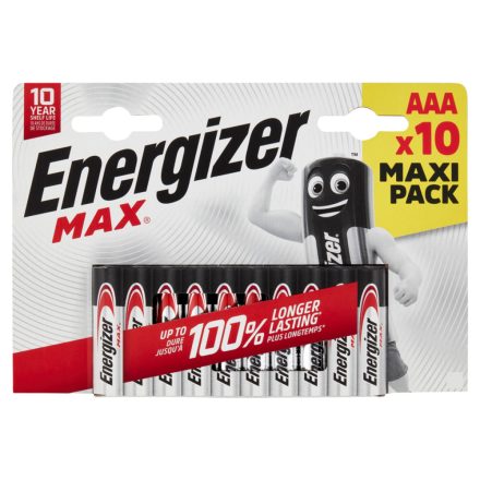Energizer Max Alkáli AAA LR03 Mikro Elem x 10 db