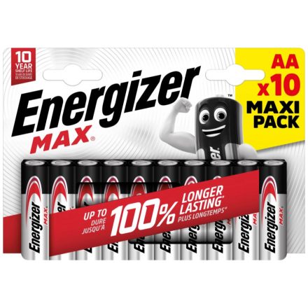 Energizer Max Alkáli AA LR6 Ceruza Elem x 10 db