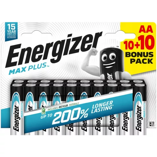 Energizer Max Plus Alkáli AA LR6 Ceruza Elem x 20 db