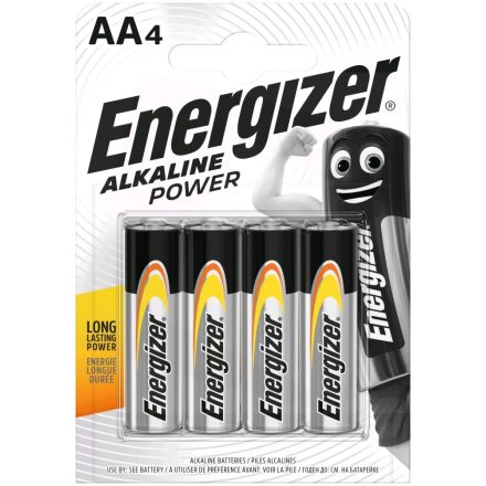 Energizer Alkaline Power AA LR6 Ceruza Elem x 4 db
