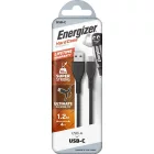 Energizer USB-A - USB-C Lifetime Warranty Kábel - 1.2m 2.4A - Fekete